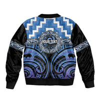 Aotearoa Ngaruahine Personalised Sleeve Zip Bomber Jacket Maori Iwi Poutama Puhoro Tattoo LT14 - Polynesian Pride