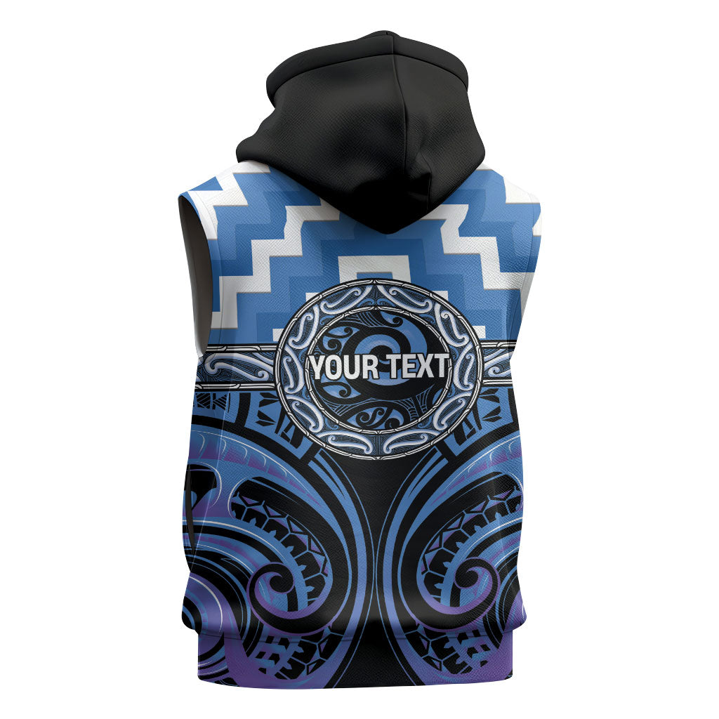 Aotearoa Ngaruahine Personalised Sleeveless Hoodie Maori Iwi Poutama Puhoro Tattoo LT14 - Polynesian Pride