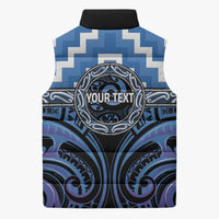 Aotearoa Ngaruahine Personalised Sleeveless Puffer Jacket Maori Iwi Poutama Puhoro Tattoo LT14 - Polynesian Pride