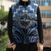 Aotearoa Ngaruahine Personalised Sleeveless Puffer Jacket Maori Iwi Poutama Puhoro Tattoo LT14 - Polynesian Pride