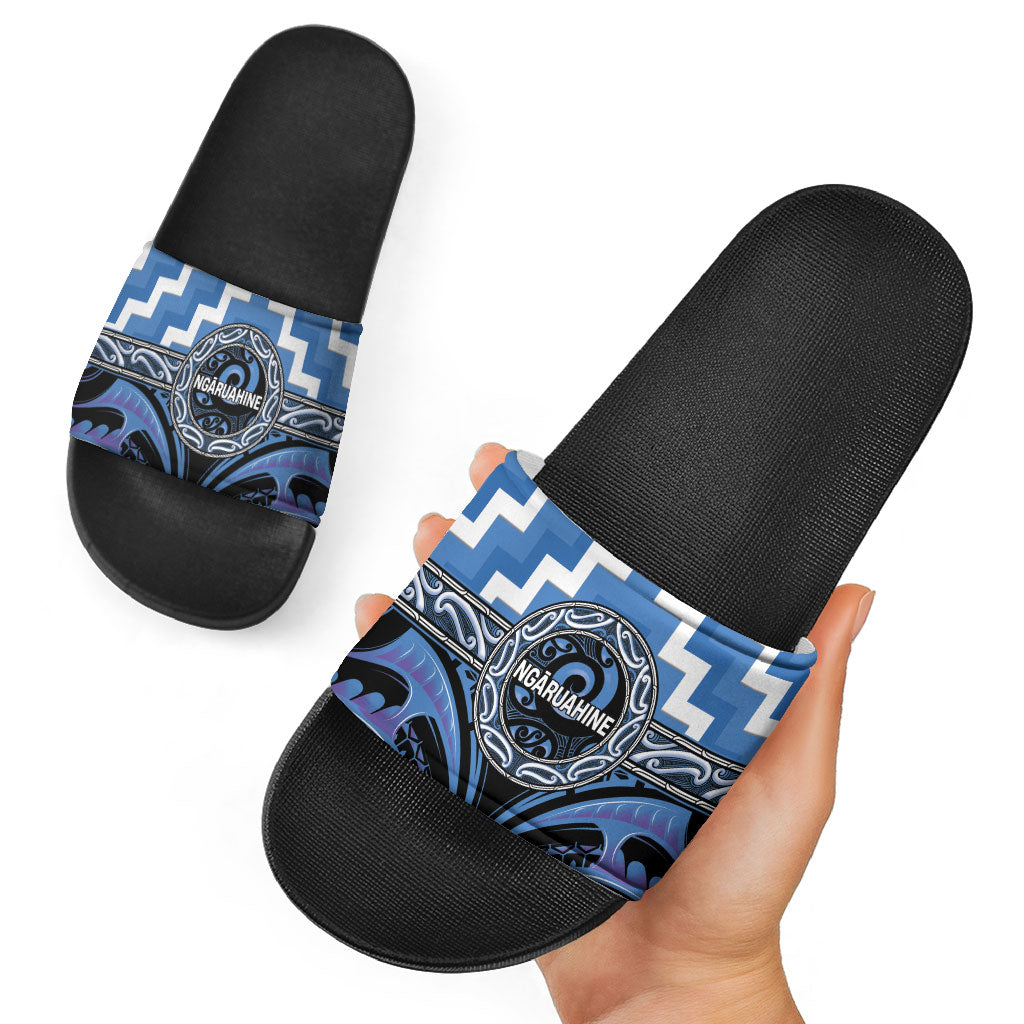 Aotearoa Ngaruahine Slide Sandals Maori Iwi Poutama Puhoro Tattoo LT14 - Polynesian Pride