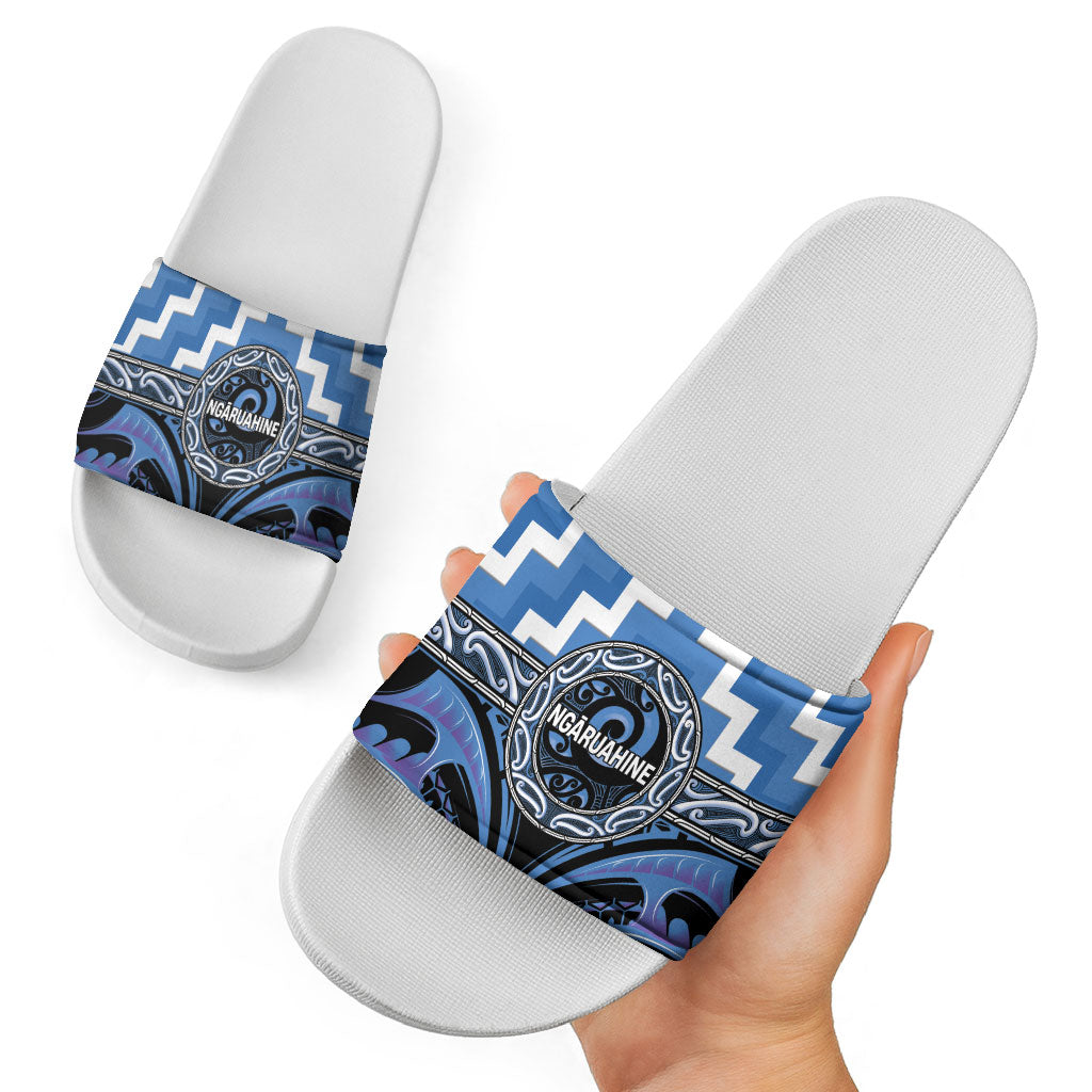 Aotearoa Ngaruahine Slide Sandals Maori Iwi Poutama Puhoro Tattoo LT14 - Polynesian Pride