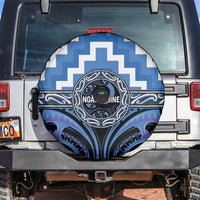 Aotearoa Ngaruahine Spare Tire Cover Maori Iwi Poutama Puhoro Tattoo LT14 Blue - Polynesian Pride