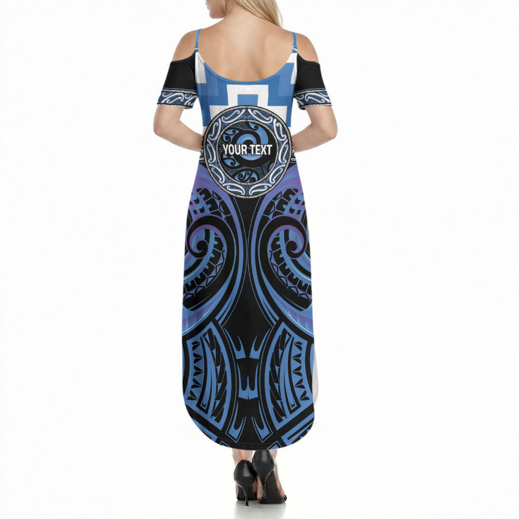 Aotearoa Ngaruahine Personalised Summer Maxi Dress Maori Iwi Poutama Puhoro Tattoo LT14 - Polynesian Pride