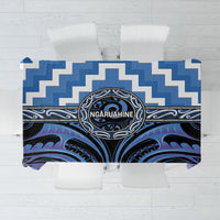 Aotearoa Ngaruahine Tablecloth Maori Iwi Poutama Puhoro Tattoo LT14 Blue - Polynesian Pride