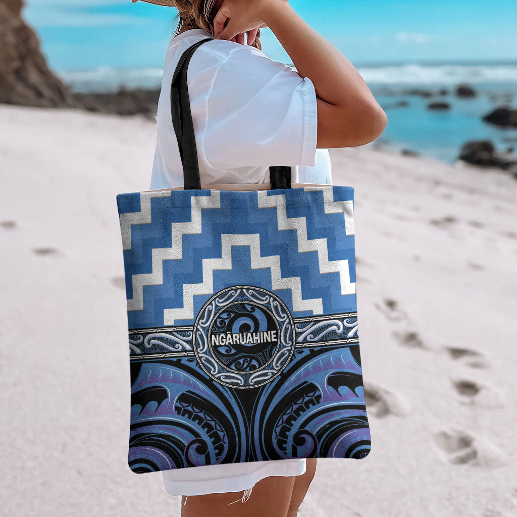 Aotearoa Ngaruahine Tote Bag Maori Iwi Poutama Puhoro Tattoo LT14 - Polynesian Pride