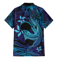 Nukuoro Atoll Family Matching Mermaid Dress and Hawaiian Shirt Polynesian Shark Tattoo Purple Gradient Vibes LT14 - Polynesian Pride