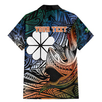 Personalised Kwajalein Atoll Family Matching Mermaid Dress and Hawaiian Shirt Polynesian Shark Tattoo Gradient Vibes LT14 - Polynesian Pride