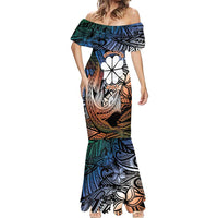 Personalised Kwajalein Atoll Mermaid Dress Polynesian Shark Tattoo Gradient Vibes LT14 - Polynesian Pride