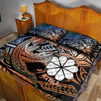 Personalised Kwajalein Atoll Quilt Bed Set Polynesian Shark Tattoo Gradient Vibes LT14 - Polynesian Pride