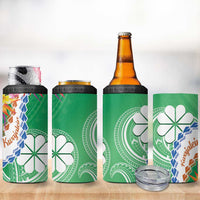 Marshall Islands Kwajalein Atoll 4 in 1 Can Cooler Tumbler Curves Polynesian Mix Tropical Flowers LT14 - Polynesian Pride