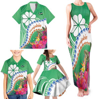 Marshall Islands Kwajalein Atoll Family Matching Tank Maxi Dress and Hawaiian Shirt Curves Polynesian Mix Tropical Flowers LT14 - Polynesian Pride