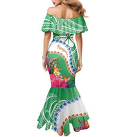 Marshall Islands Kwajalein Atoll Mermaid Dress Curves Polynesian Mix Tropical Flowers LT14 - Polynesian Pride