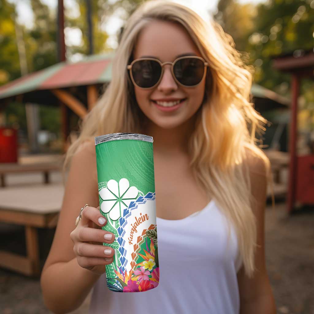 Marshall Islands Kwajalein Atoll Skinny Tumbler Curves Polynesian Mix Tropical Flowers LT14 - Polynesian Pride
