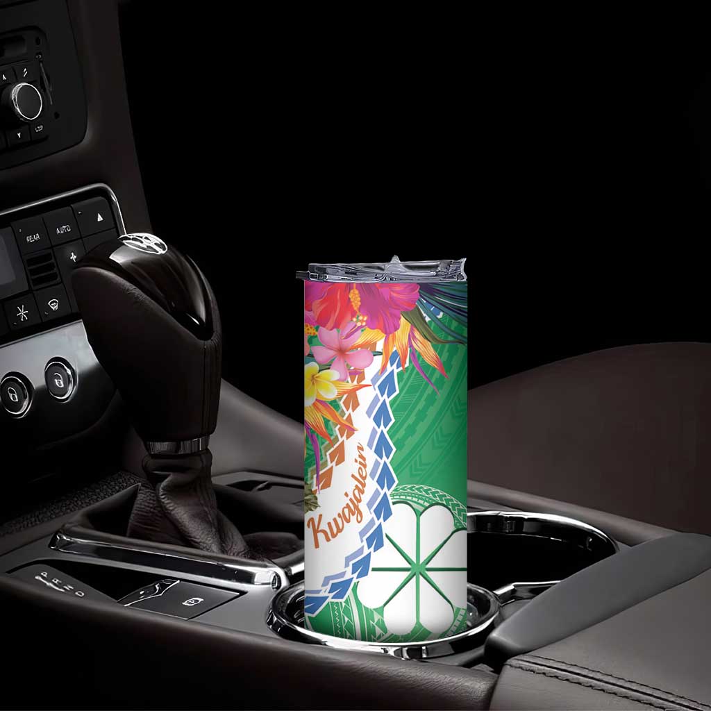 Marshall Islands Kwajalein Atoll Skinny Tumbler Curves Polynesian Mix Tropical Flowers LT14 - Polynesian Pride