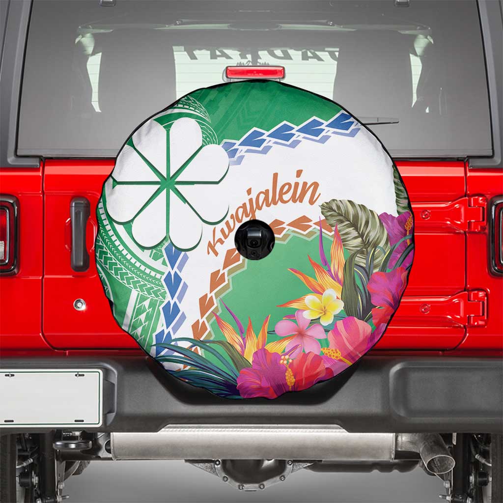 Marshall Islands Kwajalein Atoll Spare Tire Cover Curves Polynesian Mix Tropical Flowers LT14 - Polynesian Pride