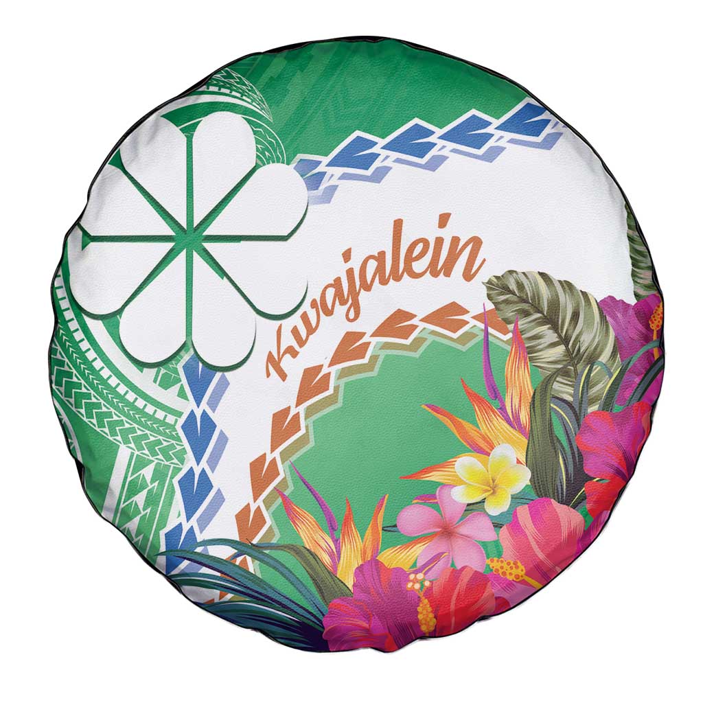 Marshall Islands Kwajalein Atoll Spare Tire Cover Curves Polynesian Mix Tropical Flowers LT14 - Polynesian Pride