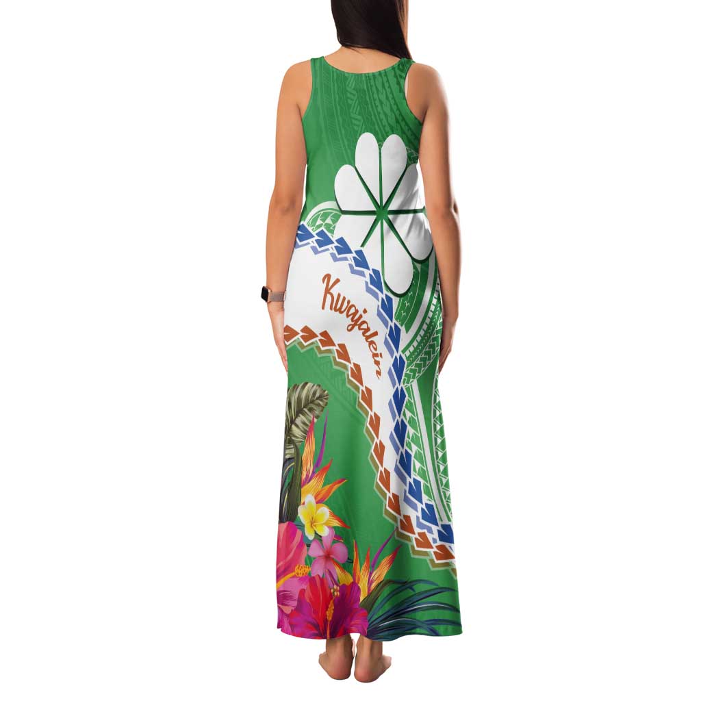 Marshall Islands Kwajalein Atoll Tank Maxi Dress Curves Polynesian Mix Tropical Flowers LT14 - Polynesian Pride