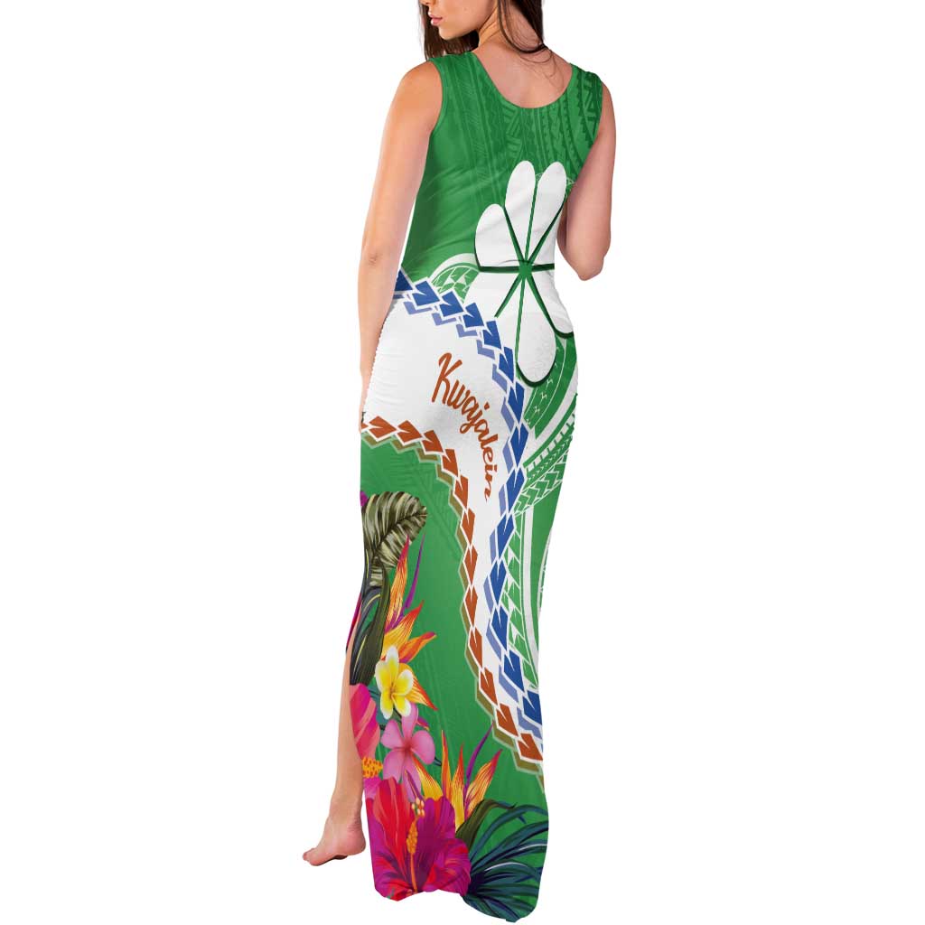 Marshall Islands Kwajalein Atoll Tank Maxi Dress Curves Polynesian Mix Tropical Flowers LT14 - Polynesian Pride