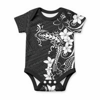 Black Hawaii Baby Onesie Hammerhead Shark Tattoo Curve Polynesian