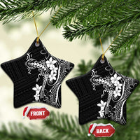 Black Hawaii Ceramic Ornament Hammerhead Shark Tattoo Curve Polynesian - Polynesian Pride
