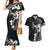 Black Hawaii Couples Matching Mermaid Dress and Hawaiian Shirt Hammerhead Shark Tattoo Curve Polynesian - Polynesian Pride