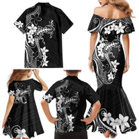 Black Hawaii Family Matching Mermaid Dress and Hawaiian Shirt Hammerhead Shark Tattoo Curve Polynesian LT14 - Polynesian Pride
