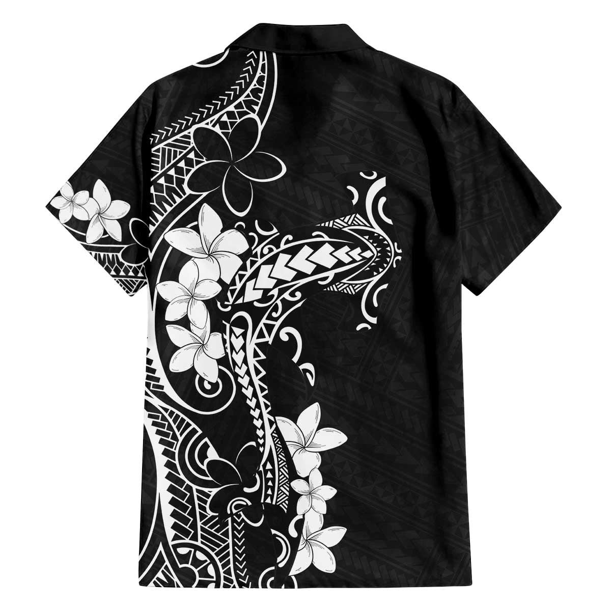Black Hawaii Family Matching Off The Shoulder Long Sleeve Dress and Hawaiian Shirt Hammerhead Shark Tattoo Curve Polynesian LT14 - Polynesian Pride