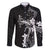 Black Hawaii Family Matching Off Shoulder Maxi Dress and Hawaiian Shirt Hammerhead Shark Tattoo Curve Polynesian - Polynesian Pride