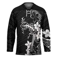 Black Hawaii Hockey Jersey Hammerhead Shark Tattoo Curve Polynesian - Polynesian Pride