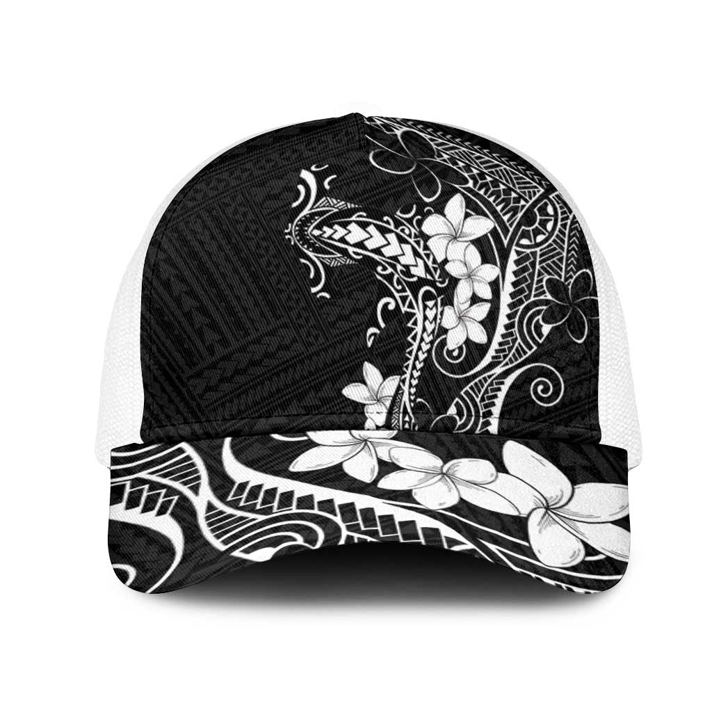 Black Hawaii Mesh Trucker Cap Hammerhead Shark Tattoo Curve Polynesian - Polynesian Pride