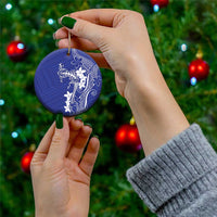 Blue Hawaii Ceramic Ornament Hammerhead Shark Tattoo Curve Polynesian - Polynesian Pride
