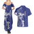 Blue Hawaii Couples Matching Summer Maxi Dress and Hawaiian Shirt Hammerhead Shark Tattoo Curve Polynesian - Polynesian Pride