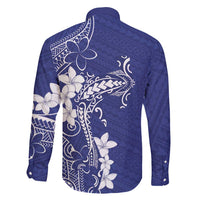 Blue Hawaii Family Matching Long Sleeve Bodycon Dress and Hawaiian Shirt Hammerhead Shark Tattoo Curve Polynesian LT14 - Polynesian Pride