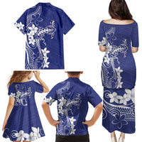 Blue Hawaii Family Matching Puletasi and Hawaiian Shirt Hammerhead Shark Tattoo Curve Polynesian LT14 - Polynesian Pride