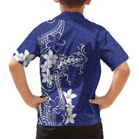 Blue Hawaii Family Matching Short Sleeve Bodycon Dress and Hawaiian Shirt Hammerhead Shark Tattoo Curve Polynesian LT14 - Polynesian Pride