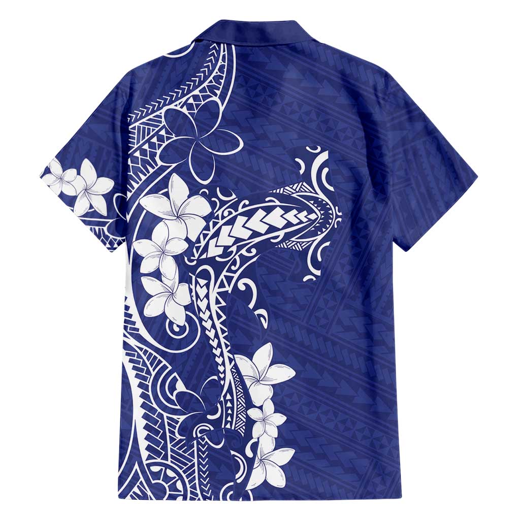 Blue Hawaii Family Matching Short Sleeve Bodycon Dress and Hawaiian Shirt Hammerhead Shark Tattoo Curve Polynesian LT14 - Polynesian Pride