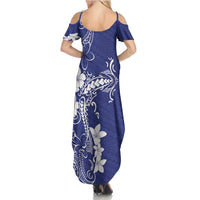 Blue Hawaii Family Matching Summer Maxi Dress and Hawaiian Shirt Hammerhead Shark Tattoo Curve Polynesian LT14 - Polynesian Pride