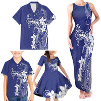 Blue Hawaii Family Matching Tank Maxi Dress and Hawaiian Shirt Hammerhead Shark Tattoo Curve Polynesian LT14 - Polynesian Pride