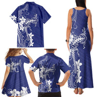 Blue Hawaii Family Matching Tank Maxi Dress and Hawaiian Shirt Hammerhead Shark Tattoo Curve Polynesian LT14 - Polynesian Pride