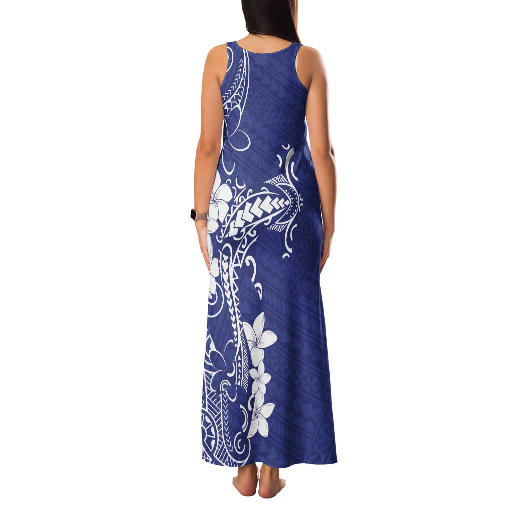 Blue Hawaii Family Matching Tank Maxi Dress and Hawaiian Shirt Hammerhead Shark Tattoo Curve Polynesian LT14 - Polynesian Pride