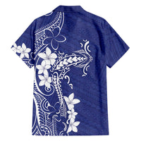 Blue Hawaii Hawaiian Shirt Hammerhead Shark Tattoo Curve Polynesian - Polynesian Pride