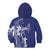 Blue Hawaii Kid Hoodie Hammerhead Shark Tattoo Curve Polynesian - Polynesian Pride