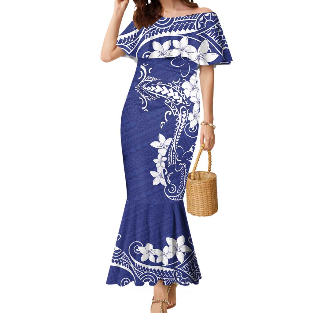 Blue Hawaii Mermaid Dress Hammerhead Shark Tattoo Curve Polynesian - Polynesian Pride