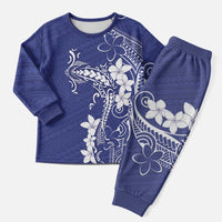 Blue Hawaii Christmas Pajama Set Hammerhead Shark Tattoo Curve Polynesian LT14 - Polynesian Pride