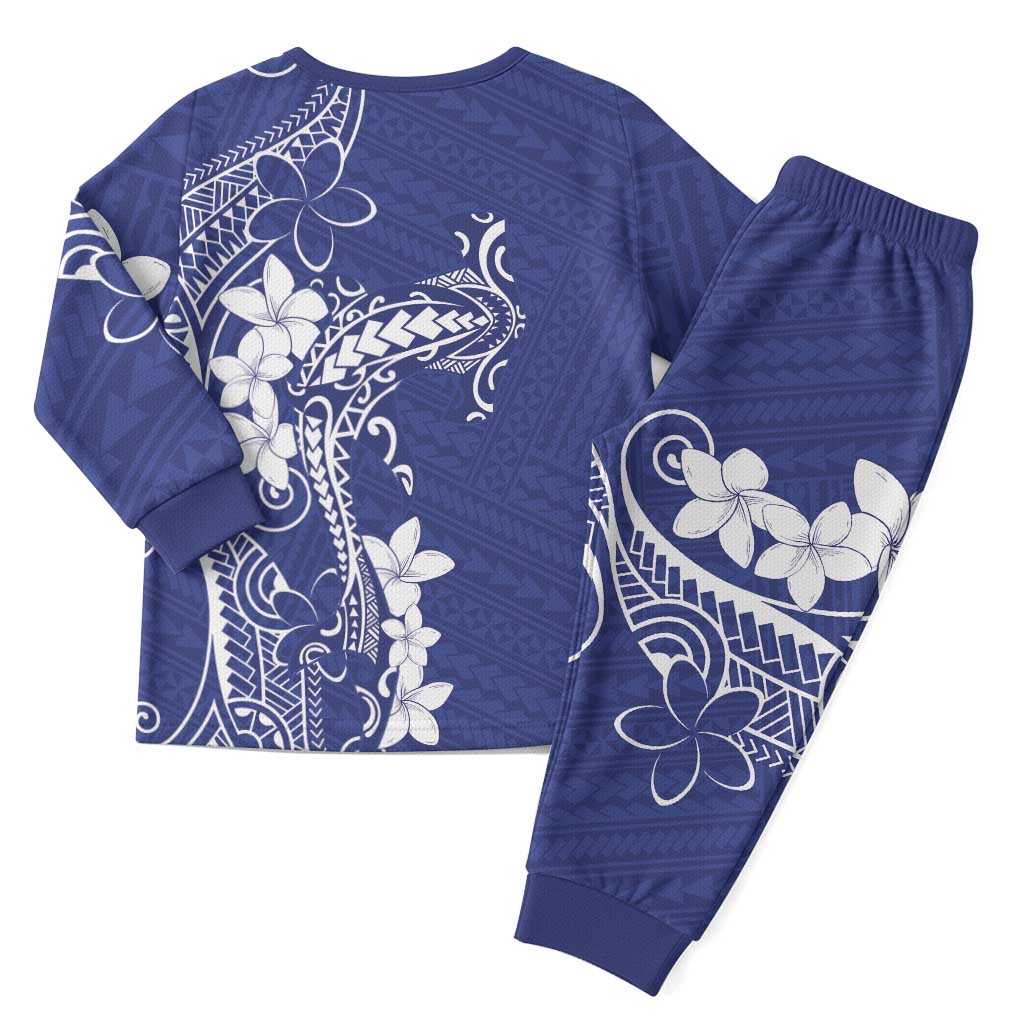 Blue Hawaii Christmas Pajama Set Hammerhead Shark Tattoo Curve Polynesian LT14 - Polynesian Pride