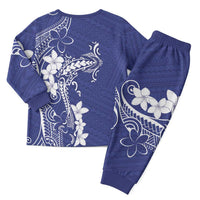 Blue Hawaii Christmas Pajama Set Hammerhead Shark Tattoo Curve Polynesian LT14 - Polynesian Pride