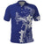 Blue Hawaii Polo Shirt Hammerhead Shark Tattoo Curve Polynesian - Polynesian Pride