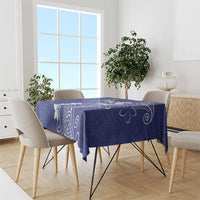 Blue Hawaii Tablecloth Hammerhead Shark Tattoo Curve Polynesian - Polynesian Pride