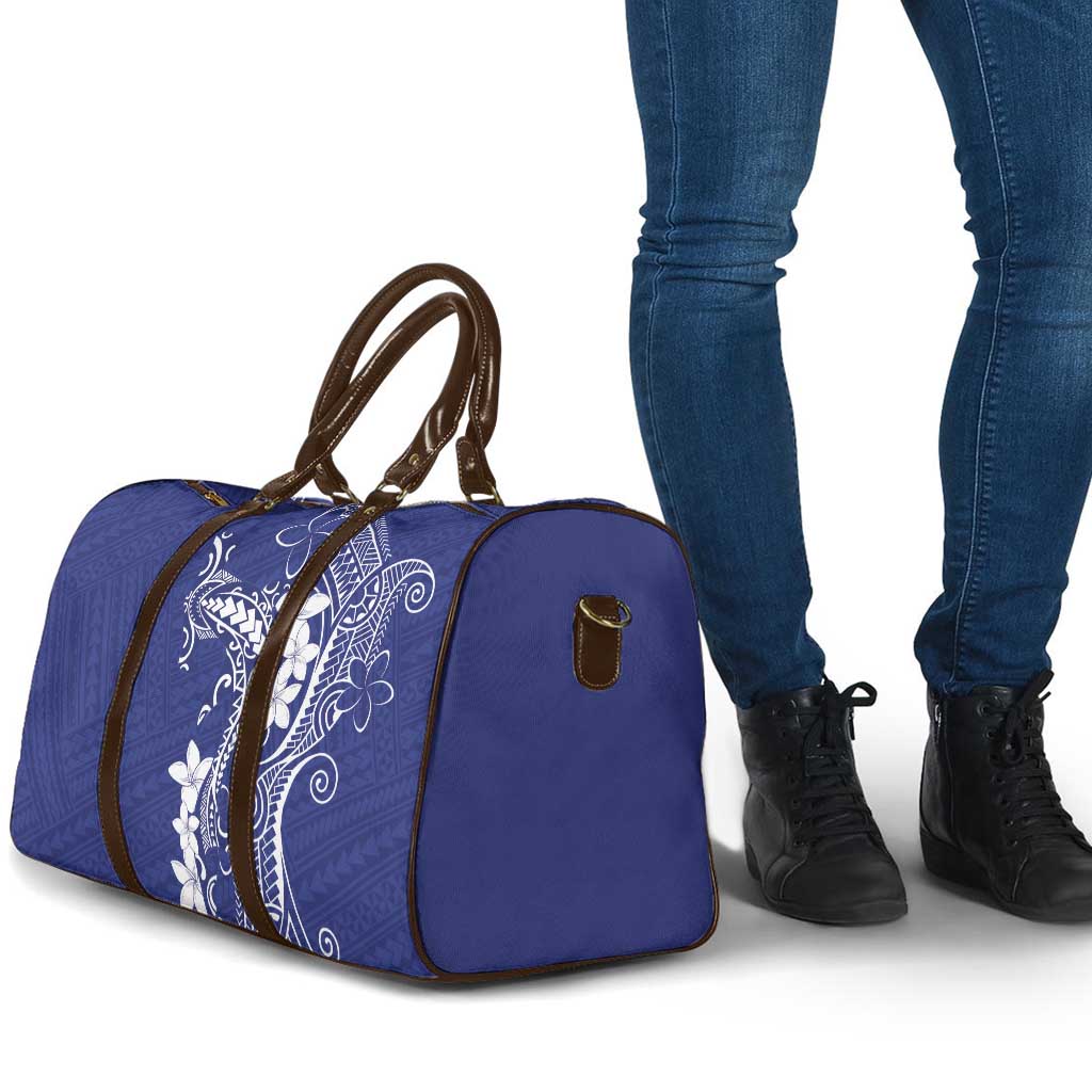 Blue Hawaii Travel Bag Hammerhead Shark Tattoo Curve Polynesian - Polynesian Pride